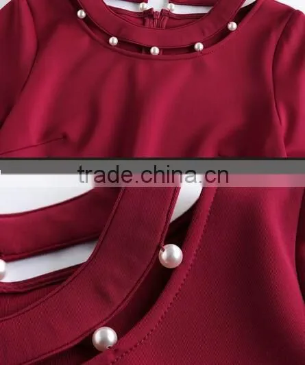 Fashion Office Lady Maxi Beaded Dress photo-6