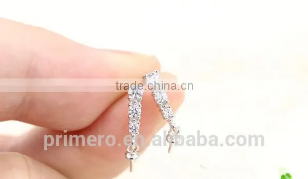 925 Sterling Silver Handmade Zircon Findings Earring Hooks Fittings photo-3