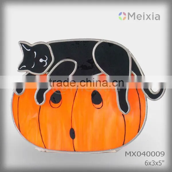MX040009 Tiffany Style Holiday Gift Halloween Decoration Tea Light Stained Glass Candle Holder
