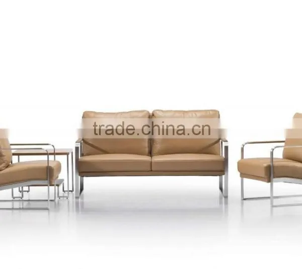 S-42 Leather Luxury Sofa Stainless Steel Fram Sofa Italy Sofa photo-2