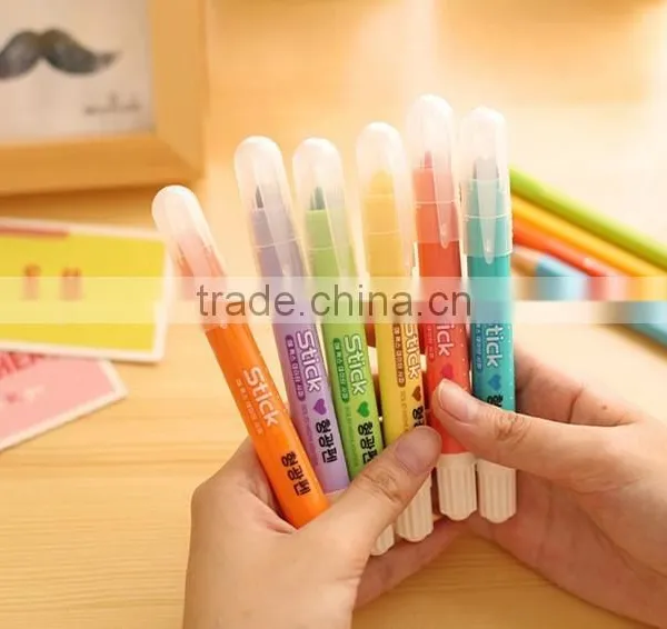Cute Solid Highlighter Pen , Korea Stationery Marker Pen