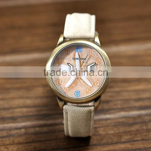 Jeans Blue Women Quartz Watch Starfish Design Relogios Feminino photo-2