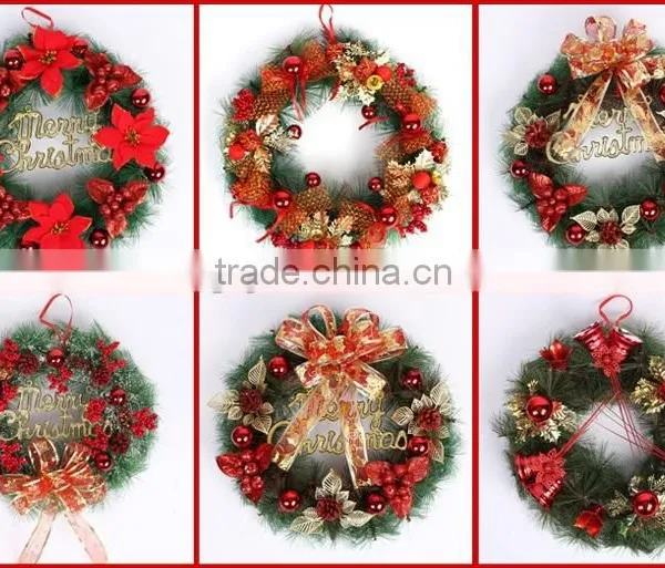 China Factory Plastic Custom Christmas Wreath / PVC Wreath / PE Wreath for Chirstmas photo-3