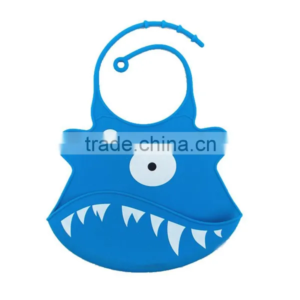 Washable Food Crumb Catcher Shark Silicone Baby Bib photo-2
