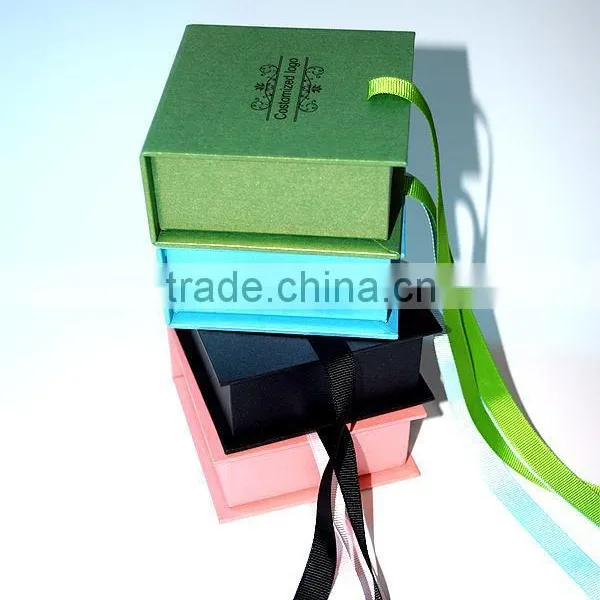 Recycled Custom Size Cardboard Flat Folding Pack Gift Box With Shinny Ribbon photo-2