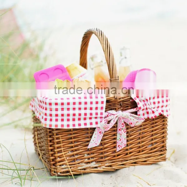 Hot Sale Cheap Wicker Basket With Fabric Wicker Basket Home Storage photo-5