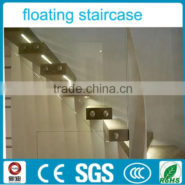 Modern Indoor Customized Wooden Floating LED Stairs/staircase/stair photo-3