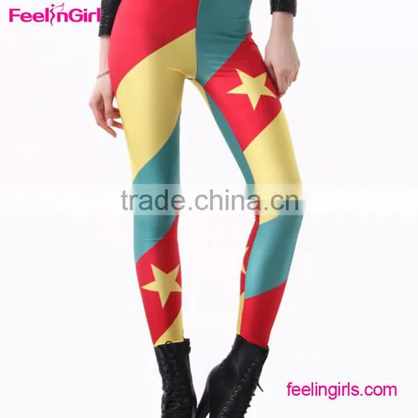 No MOQ Girls Rainbow Color Seamless Spandex Leggings photo-3