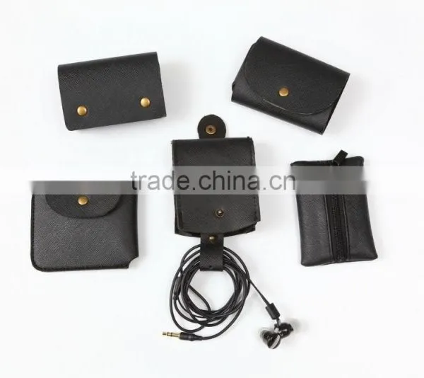Headphone Earphone Winding Wire Accessories , Purpose Zipper PU & EVA Case Pouch photo-3