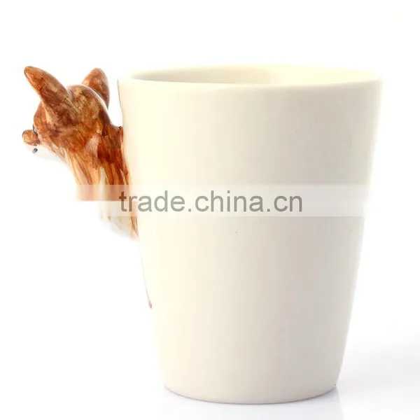 3D Animals Painted Porcelain Mug, Chihuahua Coffee Mug photo-3