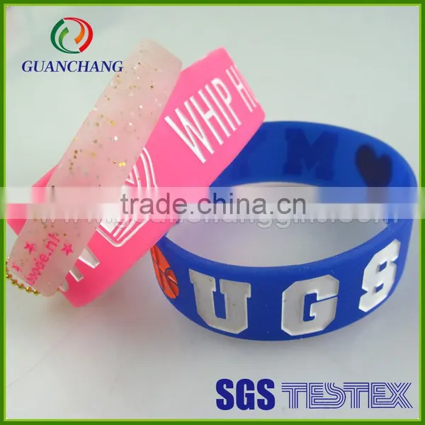 Wholesale Custom Bulk Cheap Fashion Disposable Waterproof Bracelet Rubber Embossed Silicone Wristbands no Minimum Order photo-2