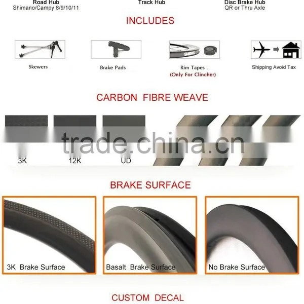 CBK Ultra Light Toray T700 700c Road Track Carbon Disc Wheel Clincher DIS-WC photo-6
