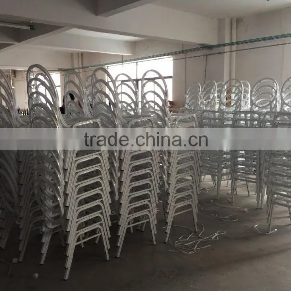 HB-691 Wholesale Round Back Aluminum Hotel Dining Chair Banquet White Price Steel Banquet Chair With Upholstered Cushion Quality Choice photo-4