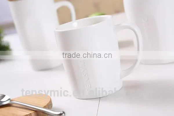 14/16/20OZ New Style Single Wall White Porcelain Mug With Engraving LOGO photo-2