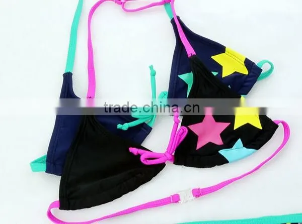 Girls Kids Cartoon Print Bikini Set Child Stars Swimwear Swimming Bathing Suit photo-2