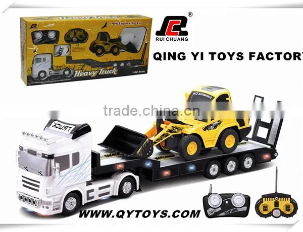 1:32 6 channel remote control tow truck with mini engineering car