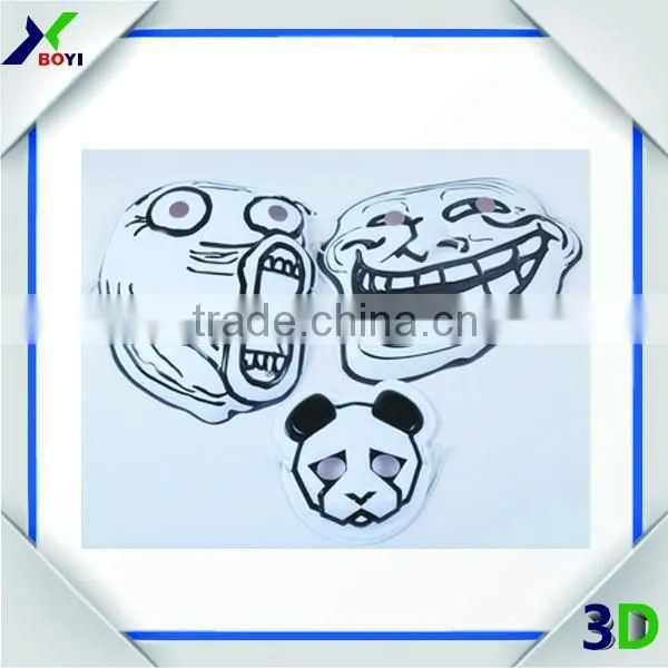 Black and White Round Shape PVC Cute Funny Clown Masks With Difference Design photo-5