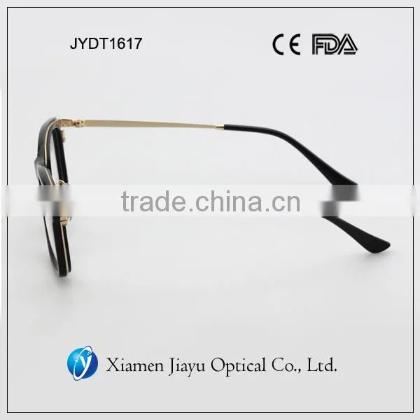 Acetate Rim Gloden Metal Temple Optical Frames photo-4