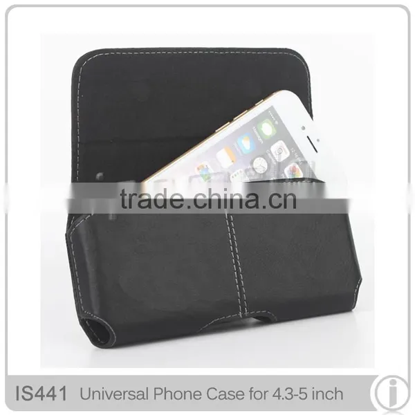 Durable Horizontal Universal Smartphone Case XL Black Leather Case, Fit for All Mobile Phone photo-2