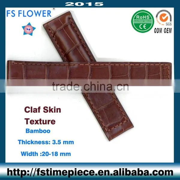 FS FLOWER - 20mm Width Plan Tail Genuine Leather Strap For Watch Luxury