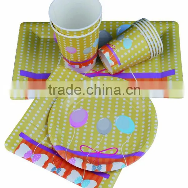 10"square/round Custom Printed Birthday Party Napkin Cup Paper Plate