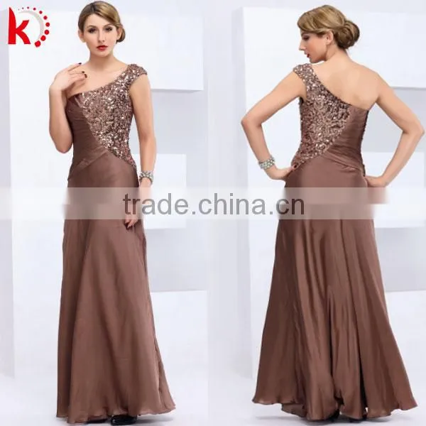 Fashion Design Sequins One Shoulder Long Evening Dress Party Dress for Women