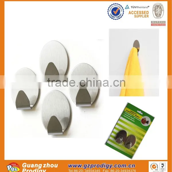 Blistercard Package 2 Pcs Stainless Steel Useful Adhesive Flat Metal Hook photo-5