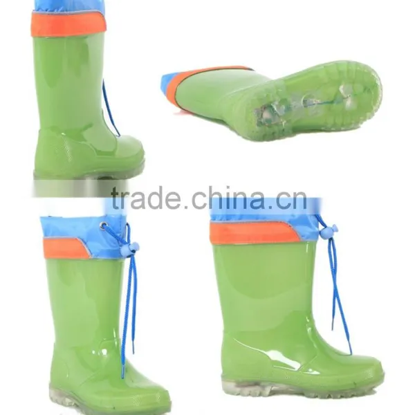 Hot Sell Green Color Cheap Kids Clear Pvc Rain Boots photo-4