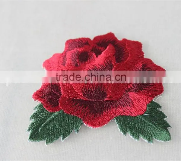 2016 New Patch Work Blouse Designs 6*7cm Red Rose and Gray Rose Flower Embroidery Patches Tim for Clothing photo-2