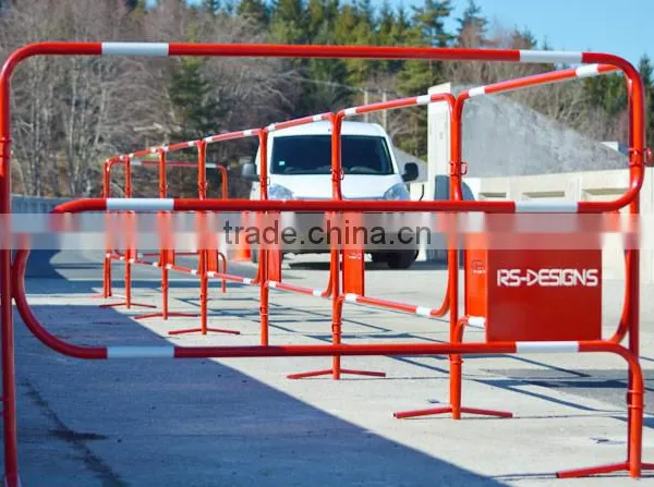 French Power Coated Steel Road Traffic Barricade Wholesale With Reflection Sticker photo-3