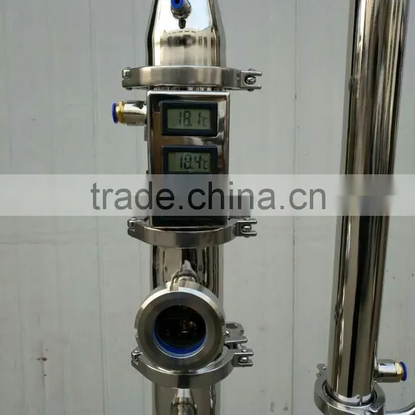 50L SS304 Bolier,3''stainless Steel Bubble Plate Reflux Tower ,ss304 Still With Parrot photo-3