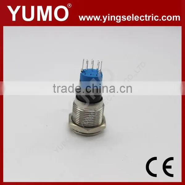 LA16JS 16mm Momentary/alternate Stanless Steel/brass Crust Material 3A/250VAC 5 Pin Metal Button Push Button Switch photo-4