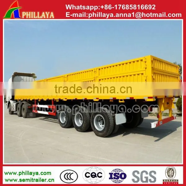 Truck Trailer Type China Manufacture Good Quality Tri Axles Flat Deck Drop Side New Cargo Semi Trailer Price photo-4