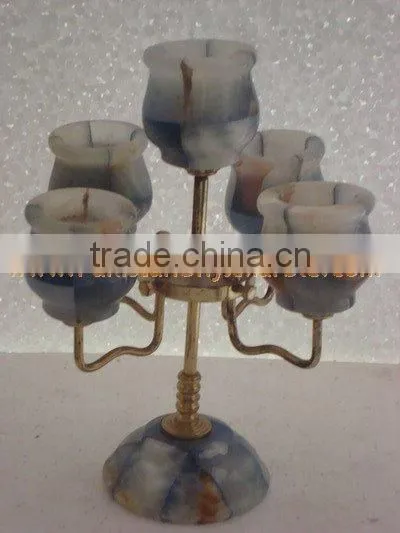 WholeSale 2017 New Design BEST POPULAR ONYX PATCH COLORED CANDLE HOLDERS STANDS photo-4