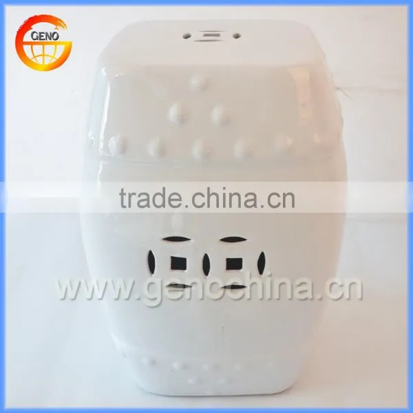 Antique Outdoor Ceramic White Stool for Garden Decor photo-2