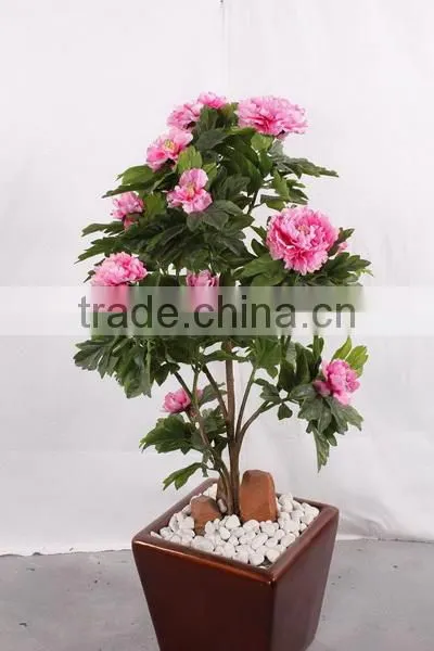 SJ3000102 Indoor Bonsai Peony Flower Plant Plastic Tree photo-5