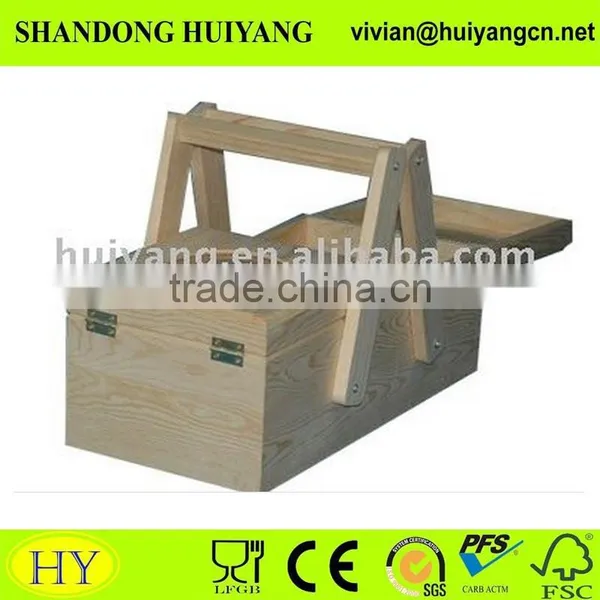 Promotional Custom Design Wooden Sewing Box Wood Fold-Out Accordion Sewing Craft Storage Box photo-3