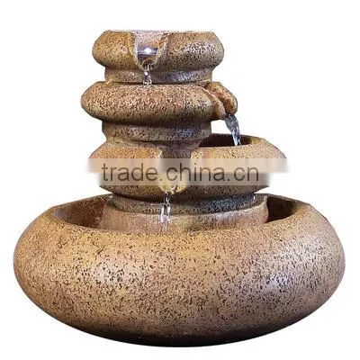 Three Tier Flowing Tabletop Water Fountain With LED Lights photo-2