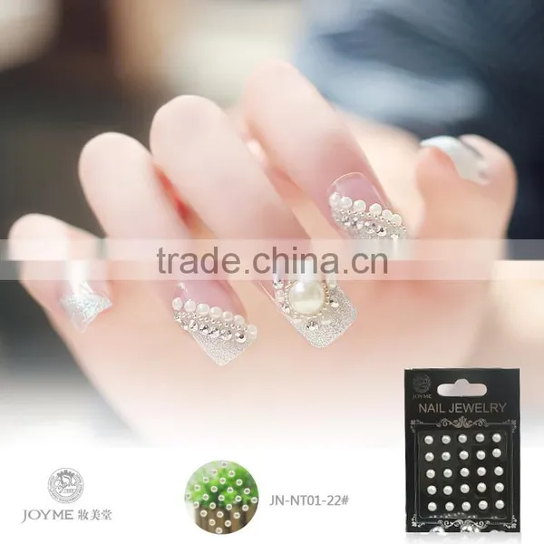 Bling Glitter 3D Pearl Charm Cute Tips Nail Stickers photo-3
