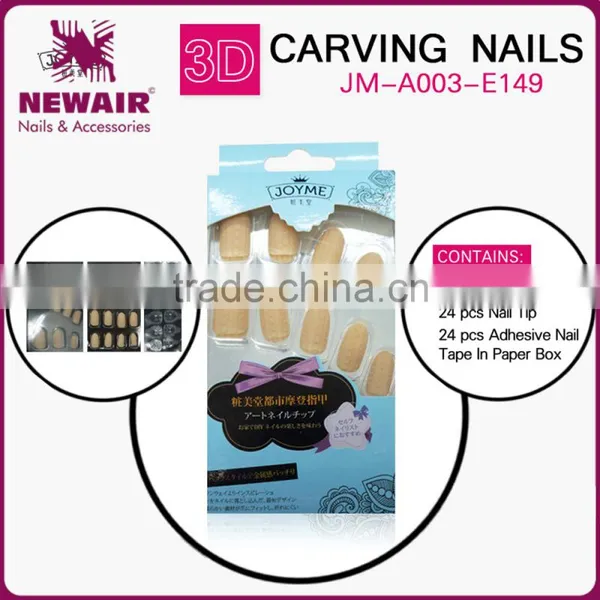 3D Natural Carving Matt Design False Nail Tips photo-5