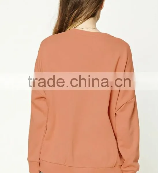 Custom Crewneck Sweatshirt Oversized Sublimation Spring Pullover Sweatshirt Without Hood For Young Ladies College photo-4