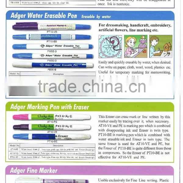 JAPAN ADGER CHAKO ACE SERIES AUTO DISAPPEARS GARMENT MARKER PEN photo-5