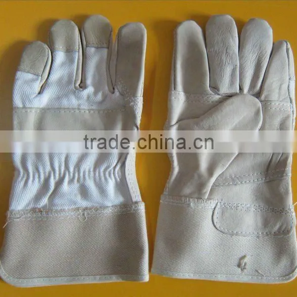 Gray Cowhide Split Leather Work Gloves With Cheap Price