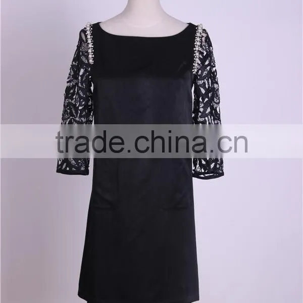 2015 New Causal 100% Cotton Three Quarter Sleeve Latest Casual Gaon Dress photo-5