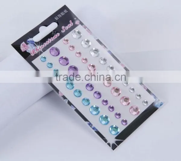 Factory OEM Crystal Diamond GEM Rhinestone Self Adhesive Sticker photo-3