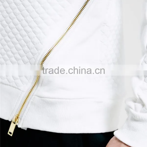 Fashion Mens Sweatshirt Blank White Side Zipper Sweatshirt Blank Two Sided Zipper photo-4