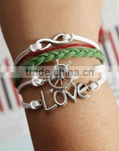 New Design Hot High Grade Jewelry Letters Leather Bracelet for Women photo-4