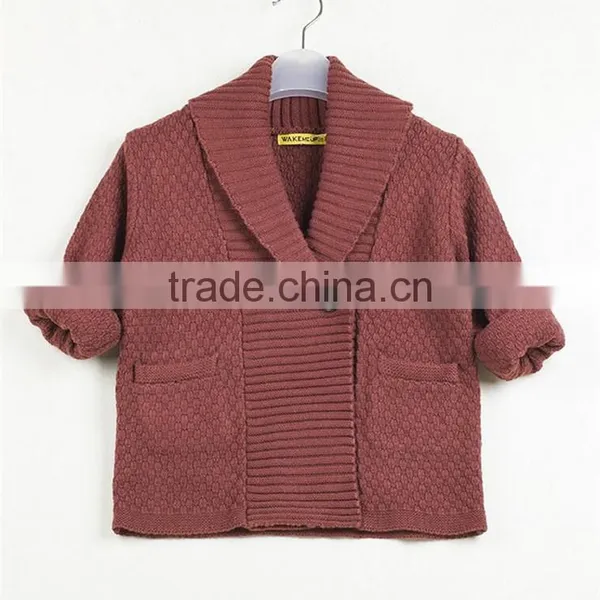 Spring Warm Knitting Sweater For Little Boys Children Thick Knitted Kimono With Button Front photo-3