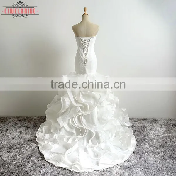 Long Floor-length Sweetheart Mermaid Beaded Bridal Dress photo-4