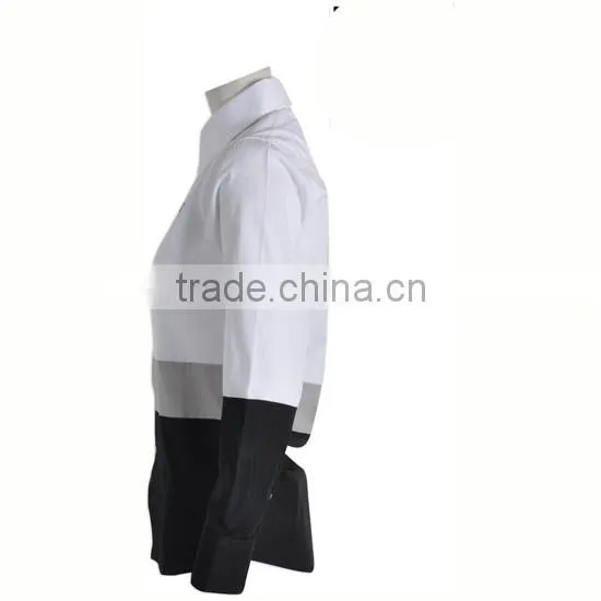 Wrinkle Free CVC Fabric Custom Designer Logo Printing for Men White Short Sleeve Shirt photo-3
